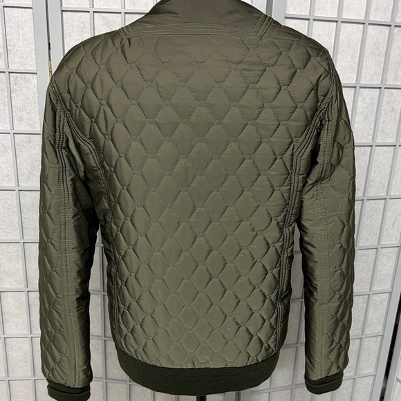 H&M Olive Quilted Bomber Jacket, Size 40R - Picture 2 of 7
